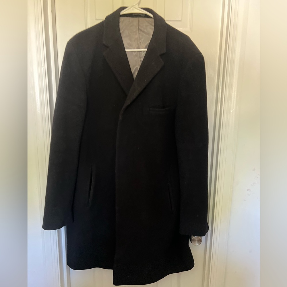Calvin Klein Black Wool Trench Size 44